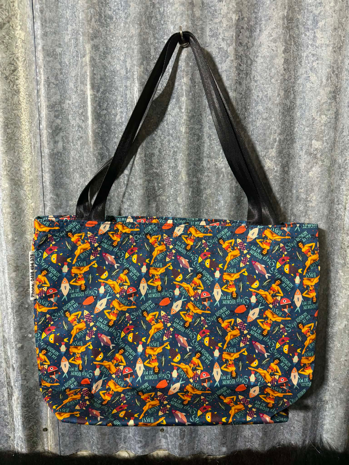 Fabric Shopping bag - (Ready Made) -SWEARING - Stop looking at my Bass