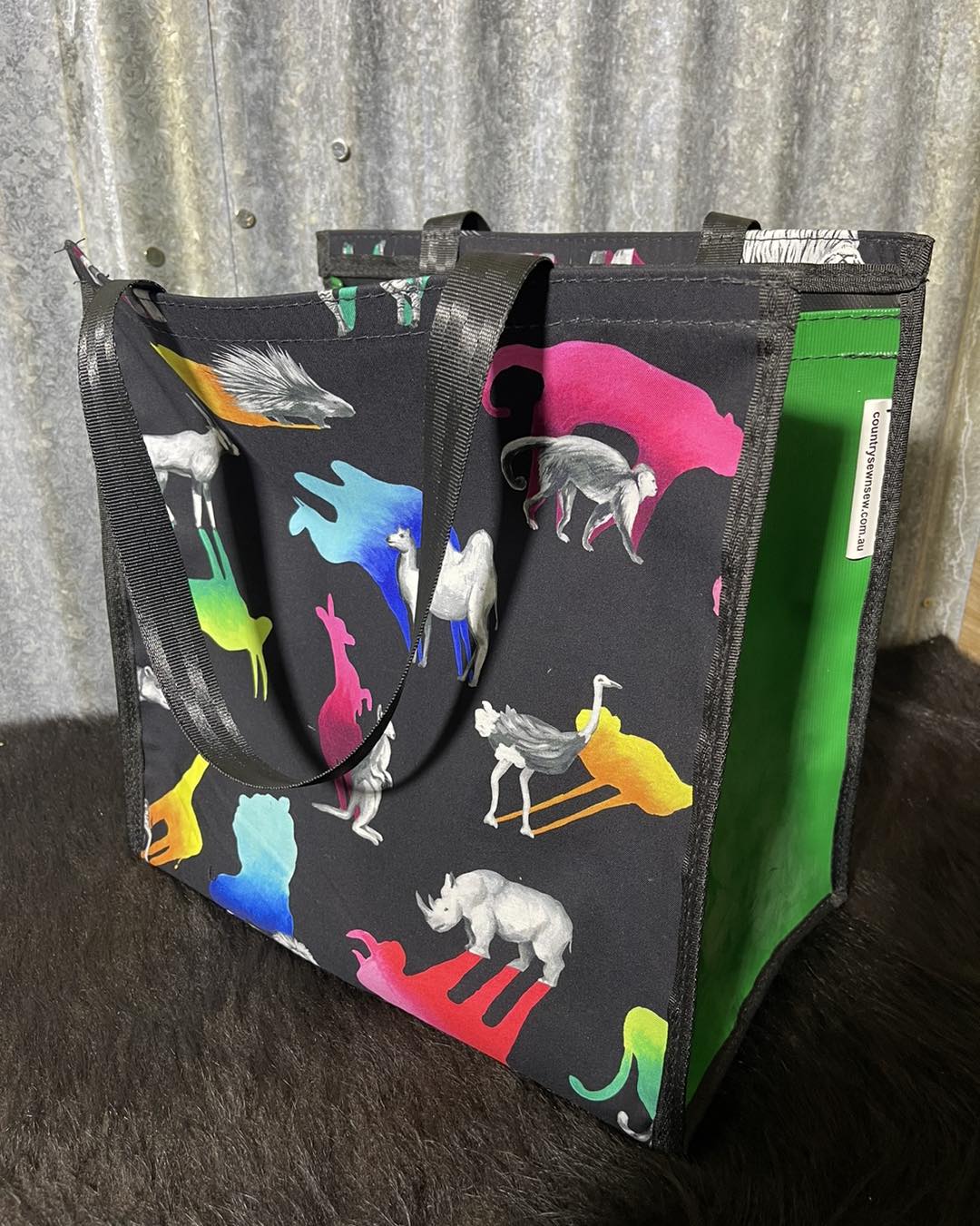 Pvc and fabric shopping bag - Wild Animals