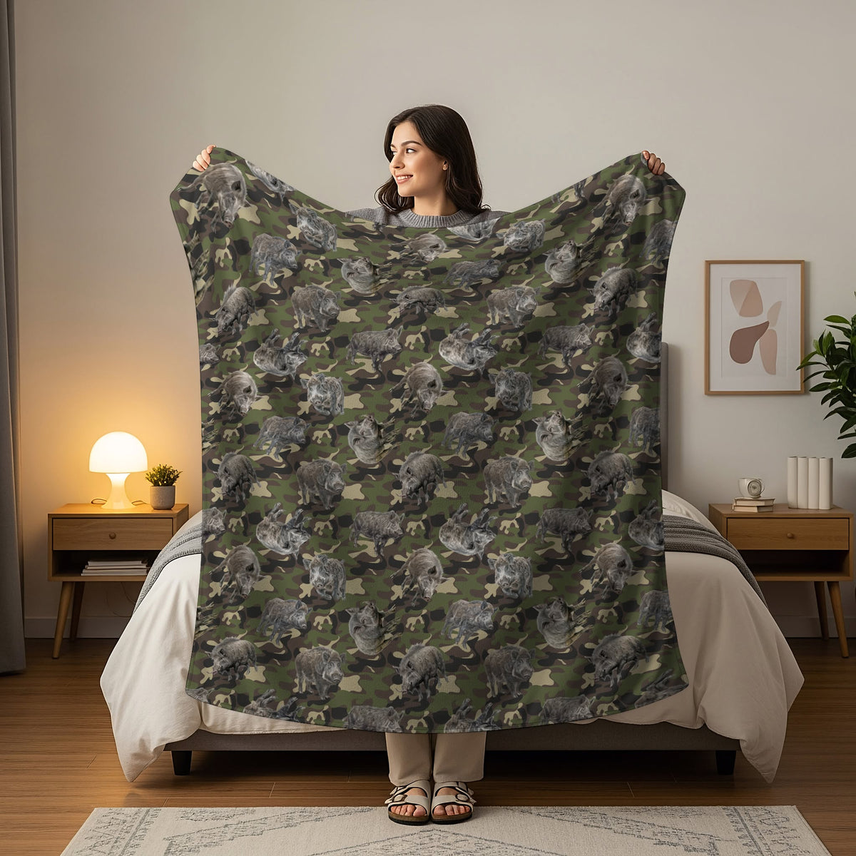 Pre Order Swag Blanket - Feral Pig and Green camo