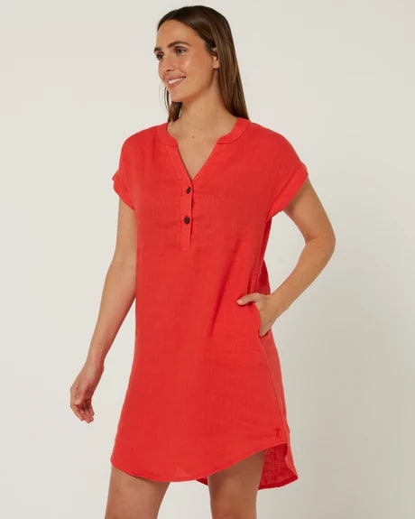 Pilbara Women's 'Alina' Linen Cap Sleeve Dress