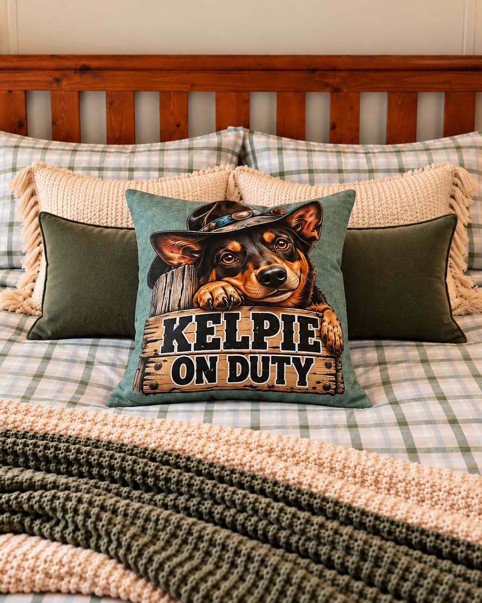 Cushions - Kelpie "Kelpie on Duty"