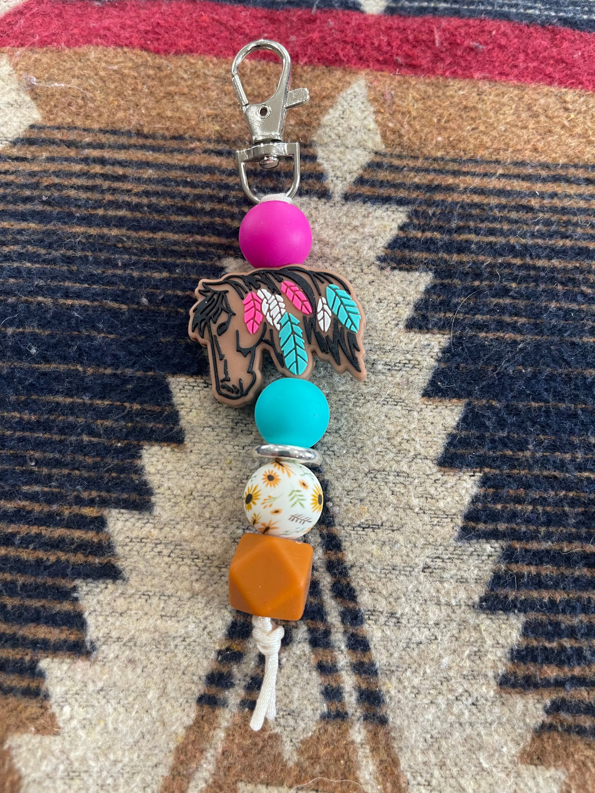 Keyring, beaded - Navajo horse