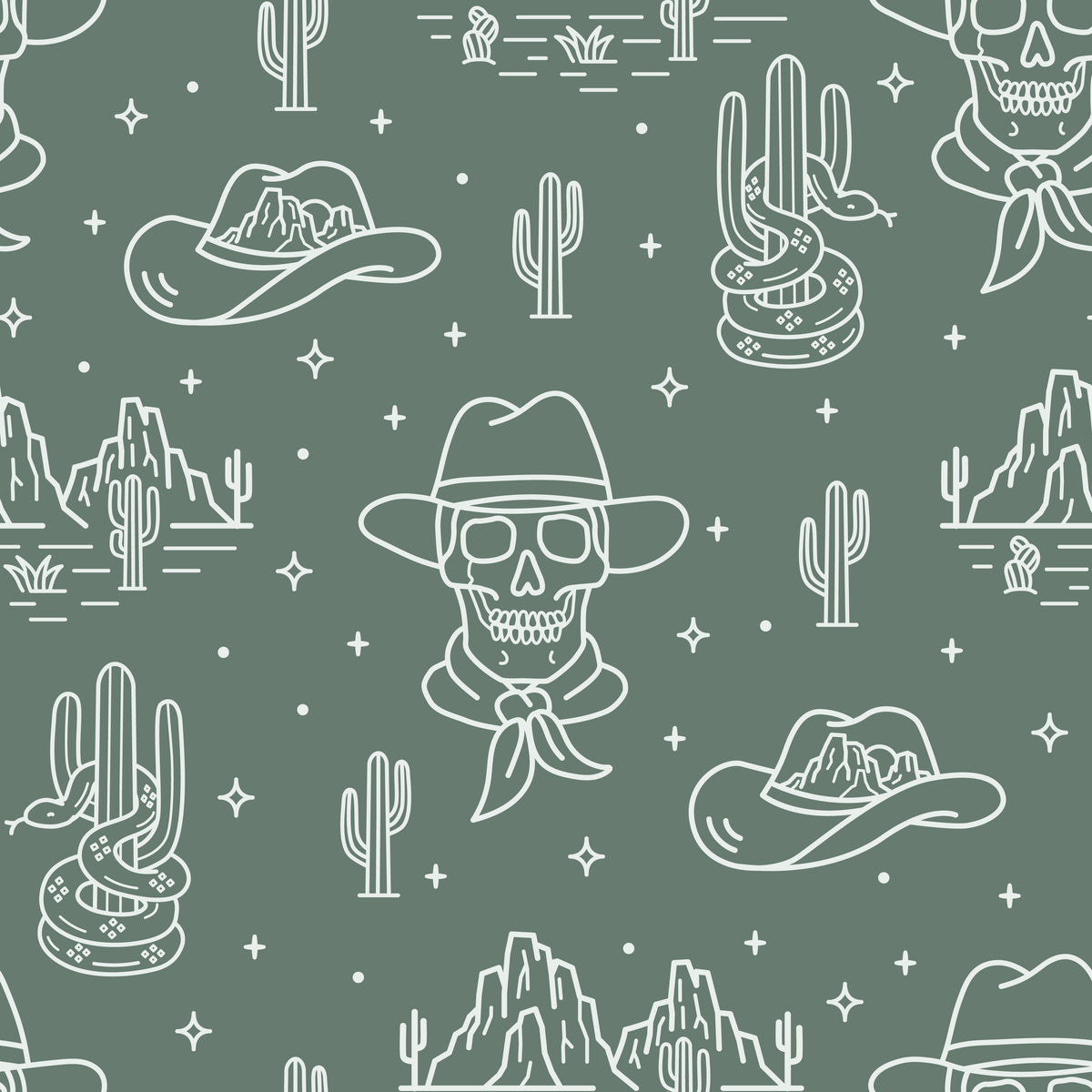 Pre Order Swag Blanket - Western line art green