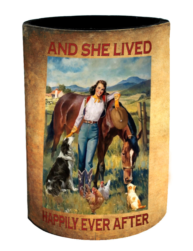Vinyl Stubby Holder - And she lived happily ever after