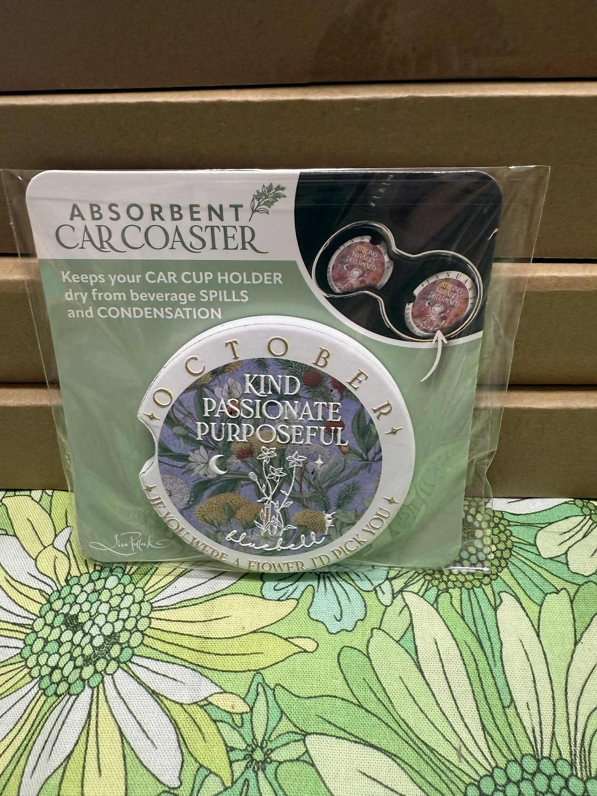 Lisa Pollock Car Coaster - October