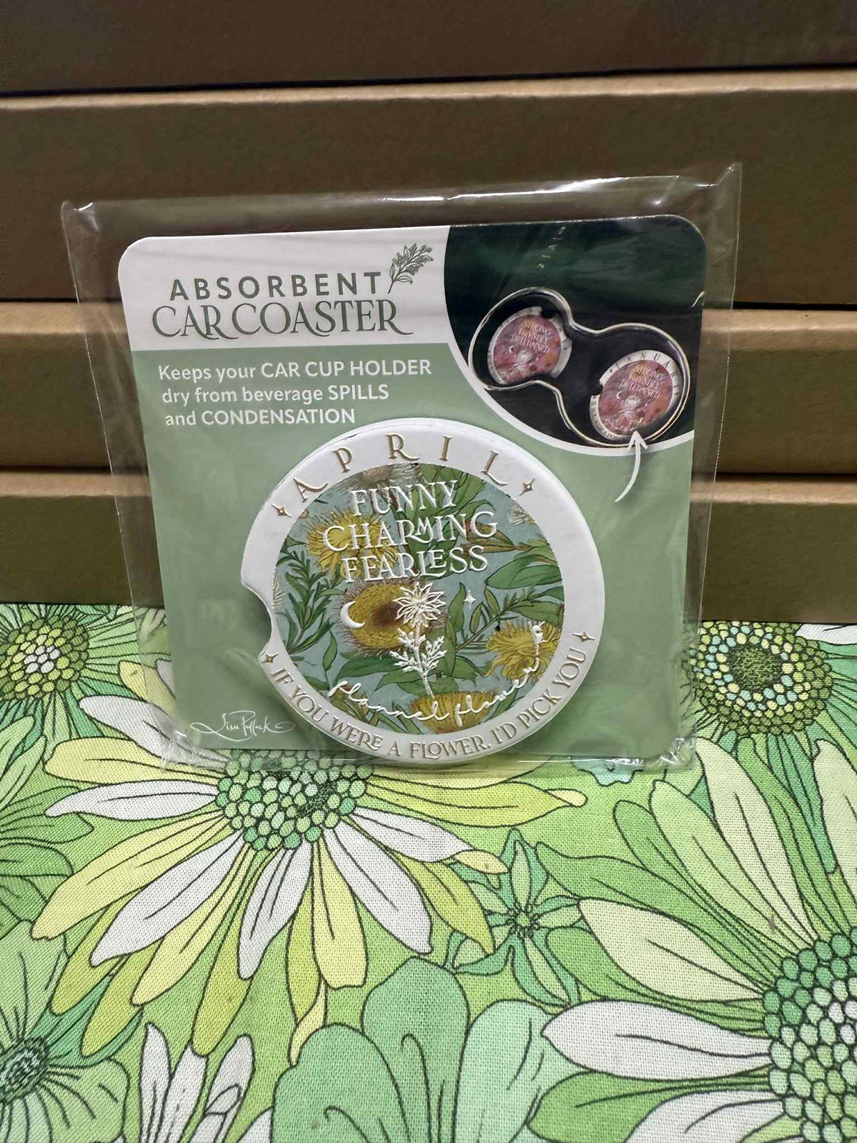 Lisa Pollock Car Coaster - April