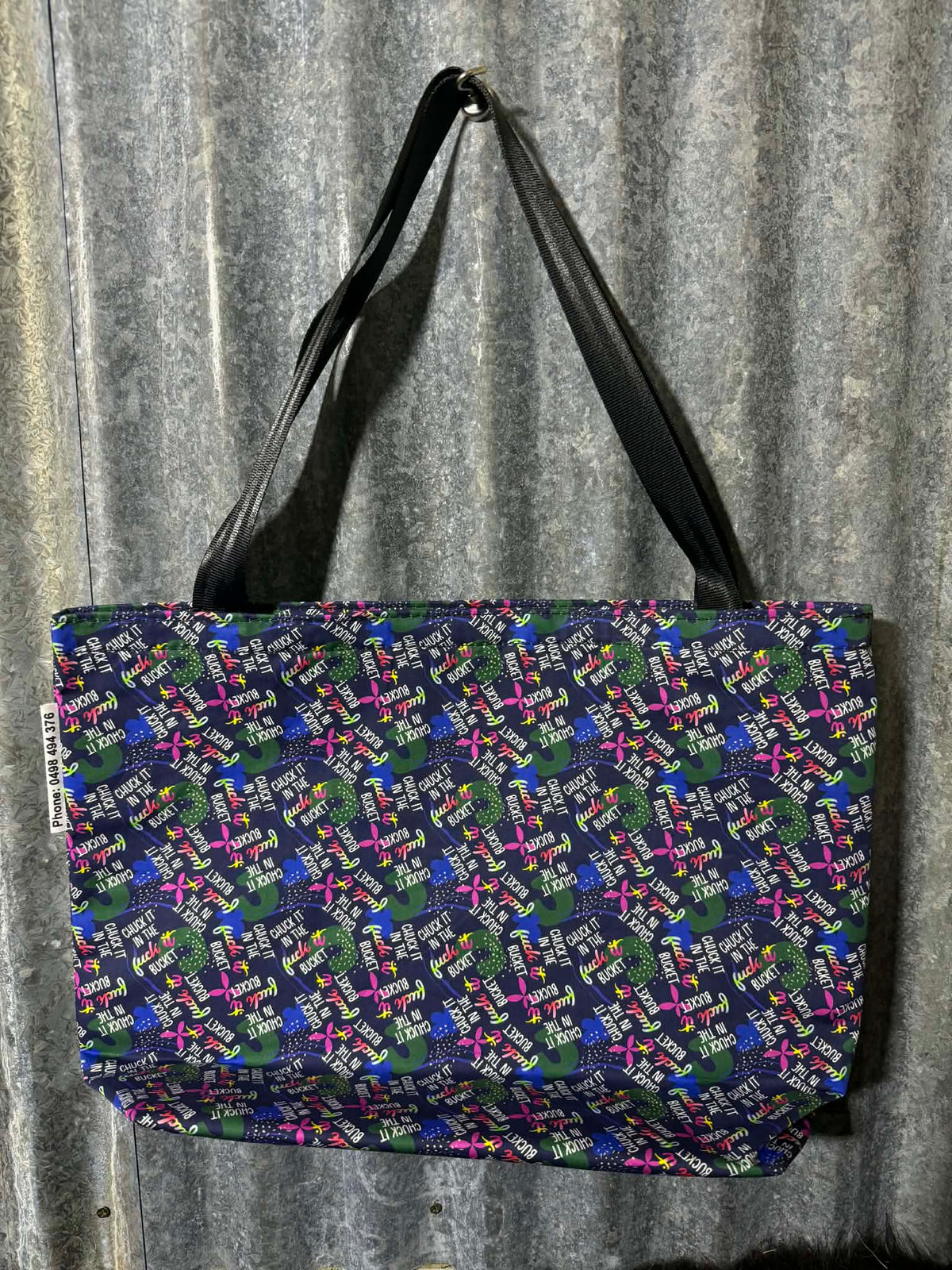 Fabric Shopping bag - (Ready Made) -SWEARING - Chuck in the F&*k it bucket
