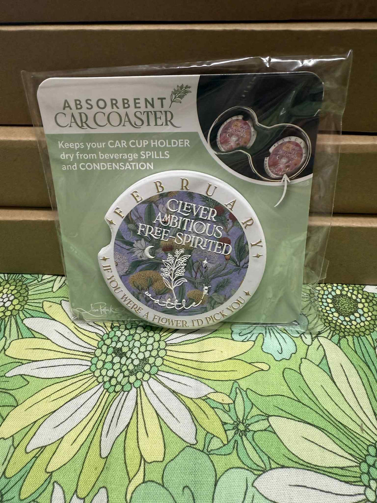 Lisa Pollock Car Coaster - February