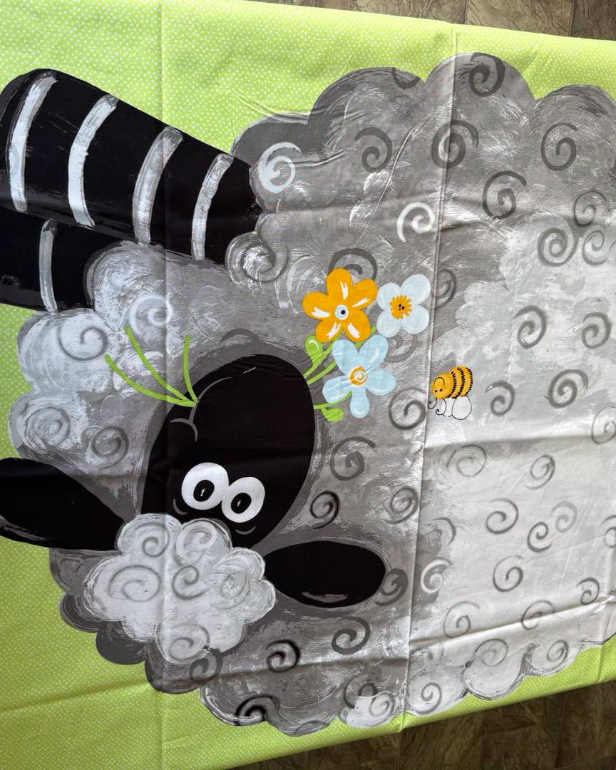 Fabric Panel - Green Sheep