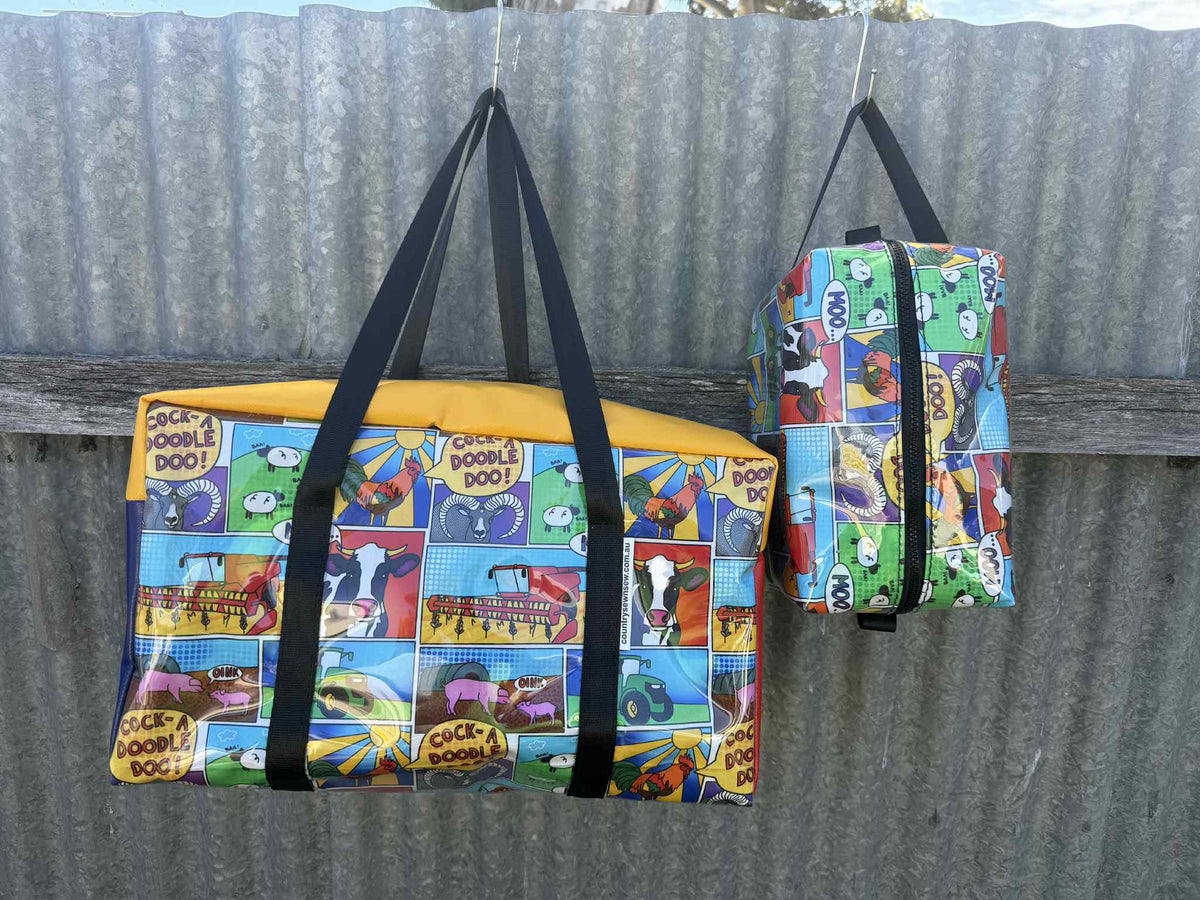 Ready made Overnight bag and toiletry bag set - Comic Farm