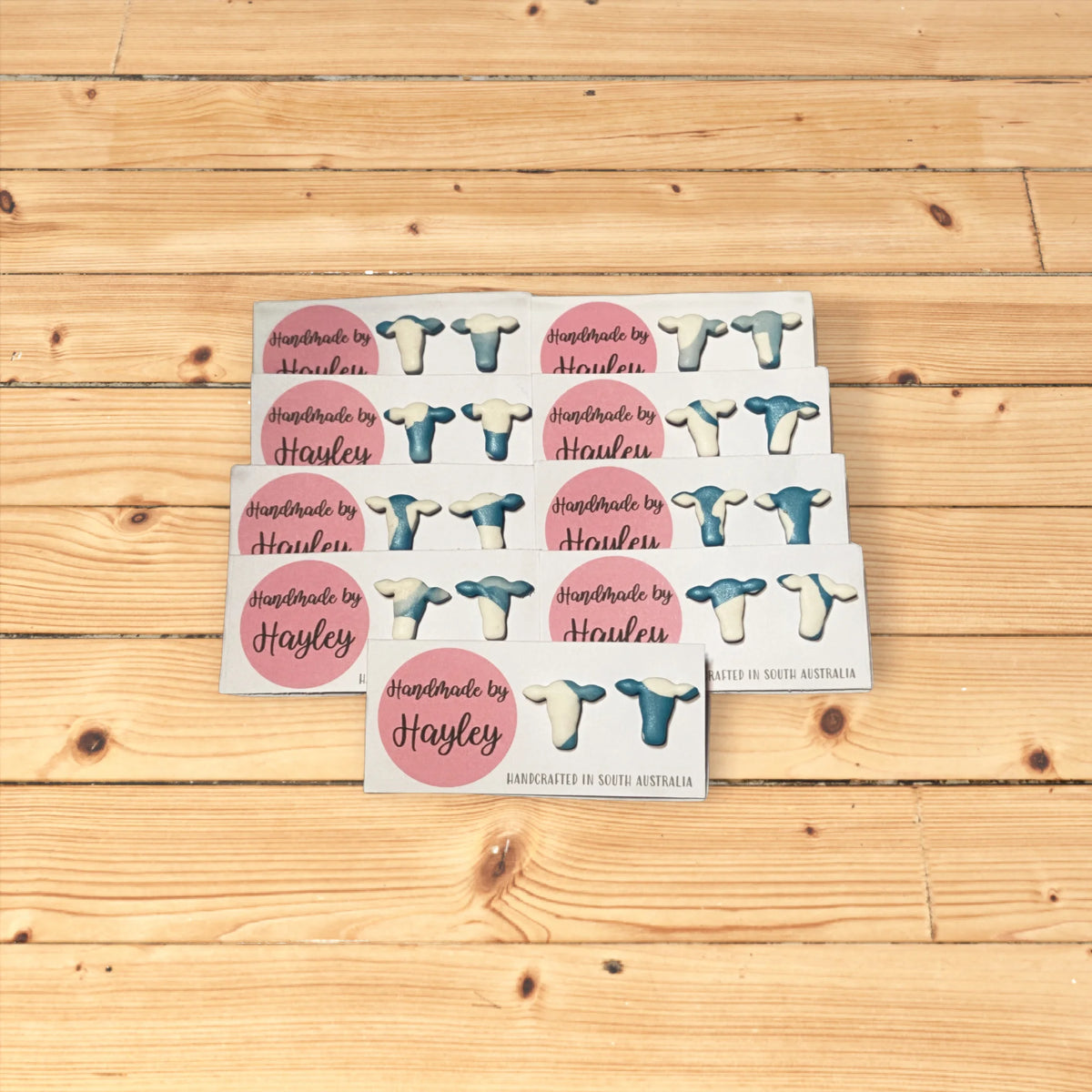 Earrings - Blue Shimmer Cows