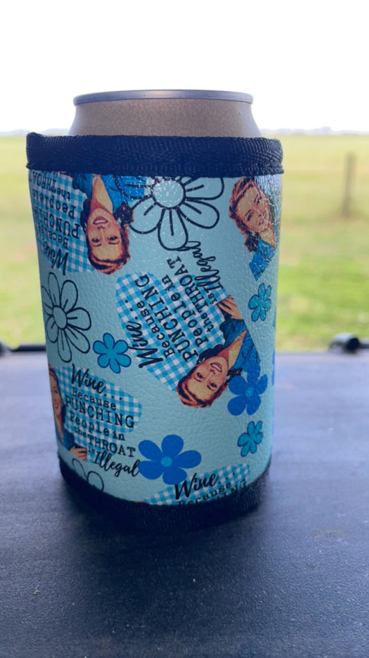 Vinyl Stubby Holder - Wine. Because punching people in the throat is illegal