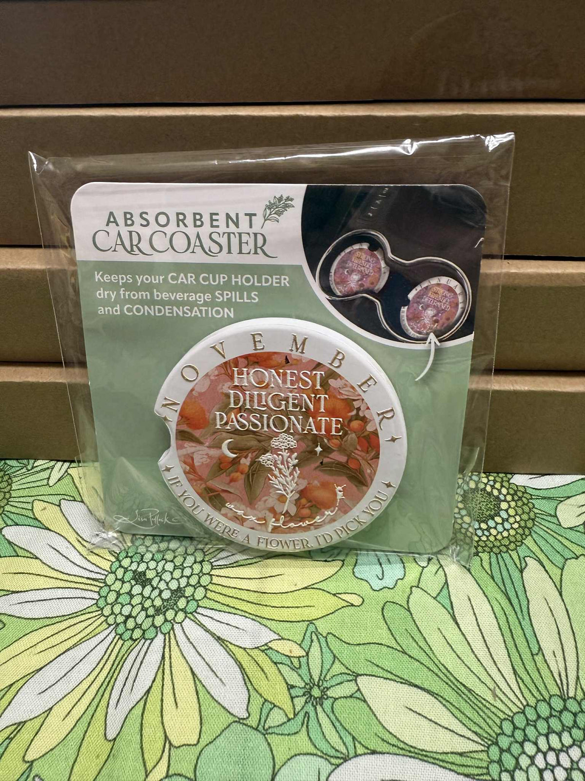 Lisa Pollock Car Coaster - November
