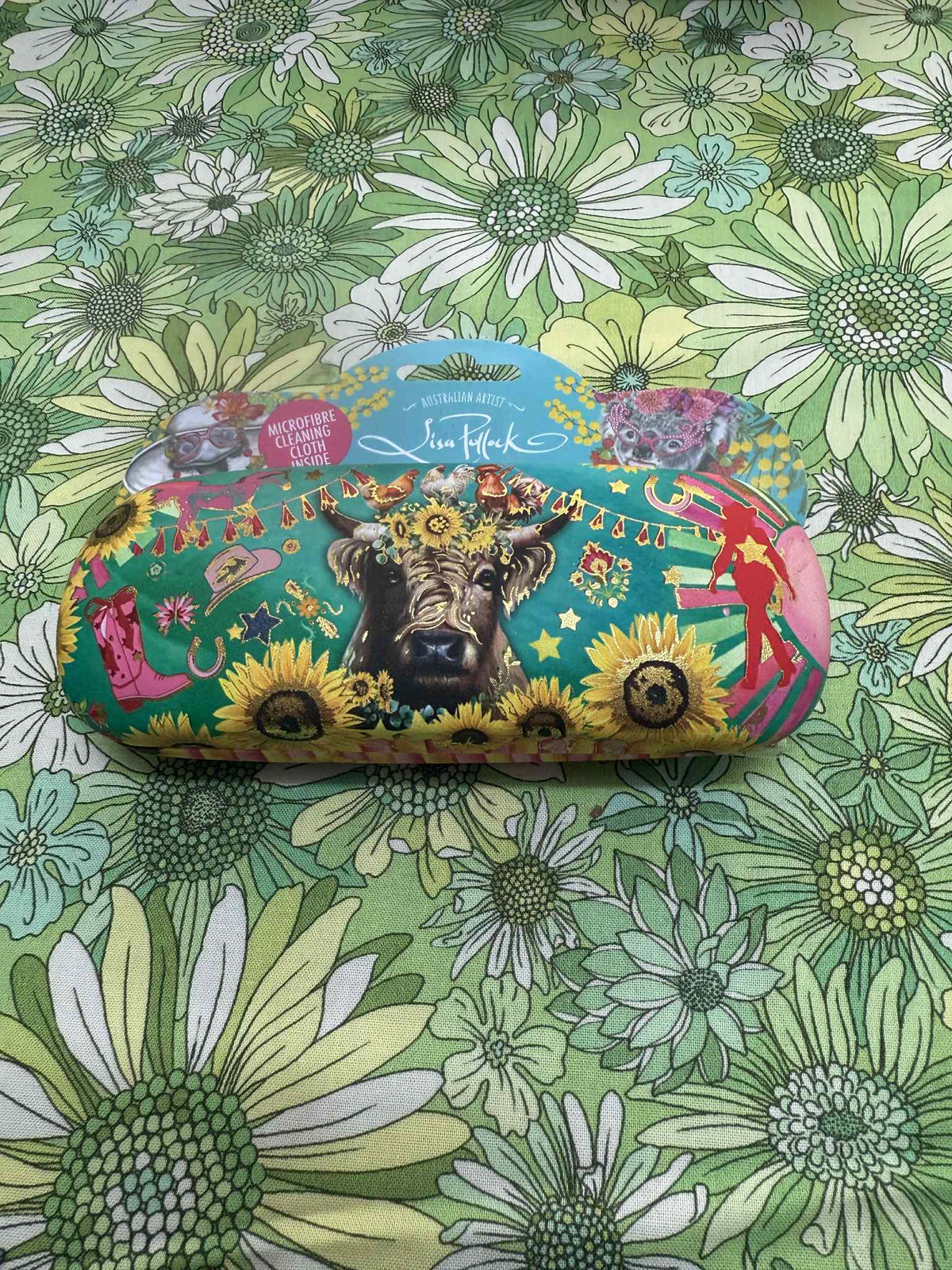 Lisa Pollock - Glasses case - Carnival Cow