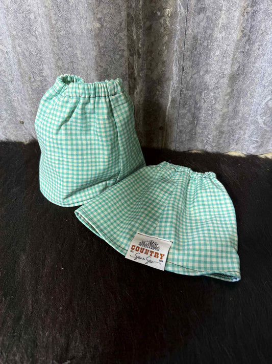 Fabric sock savers-Blue gingham