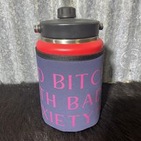Printed  Yeti Rambler HALF gallon cover - Bad bitch with bad anxiety