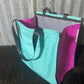 Pvc and fabric shopping bag - Blue Patterned
