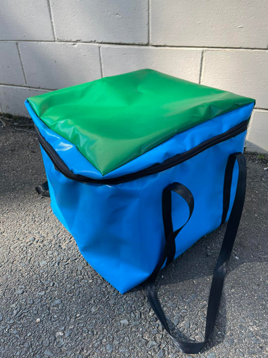 Milk crate bag - Green/Light Blue