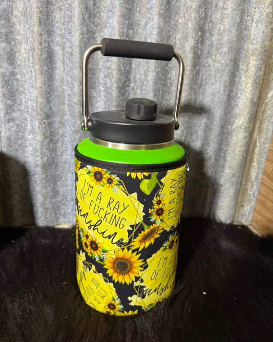 Yeti GALLON with fabric READY MADE - I'm a ray of Sunshine