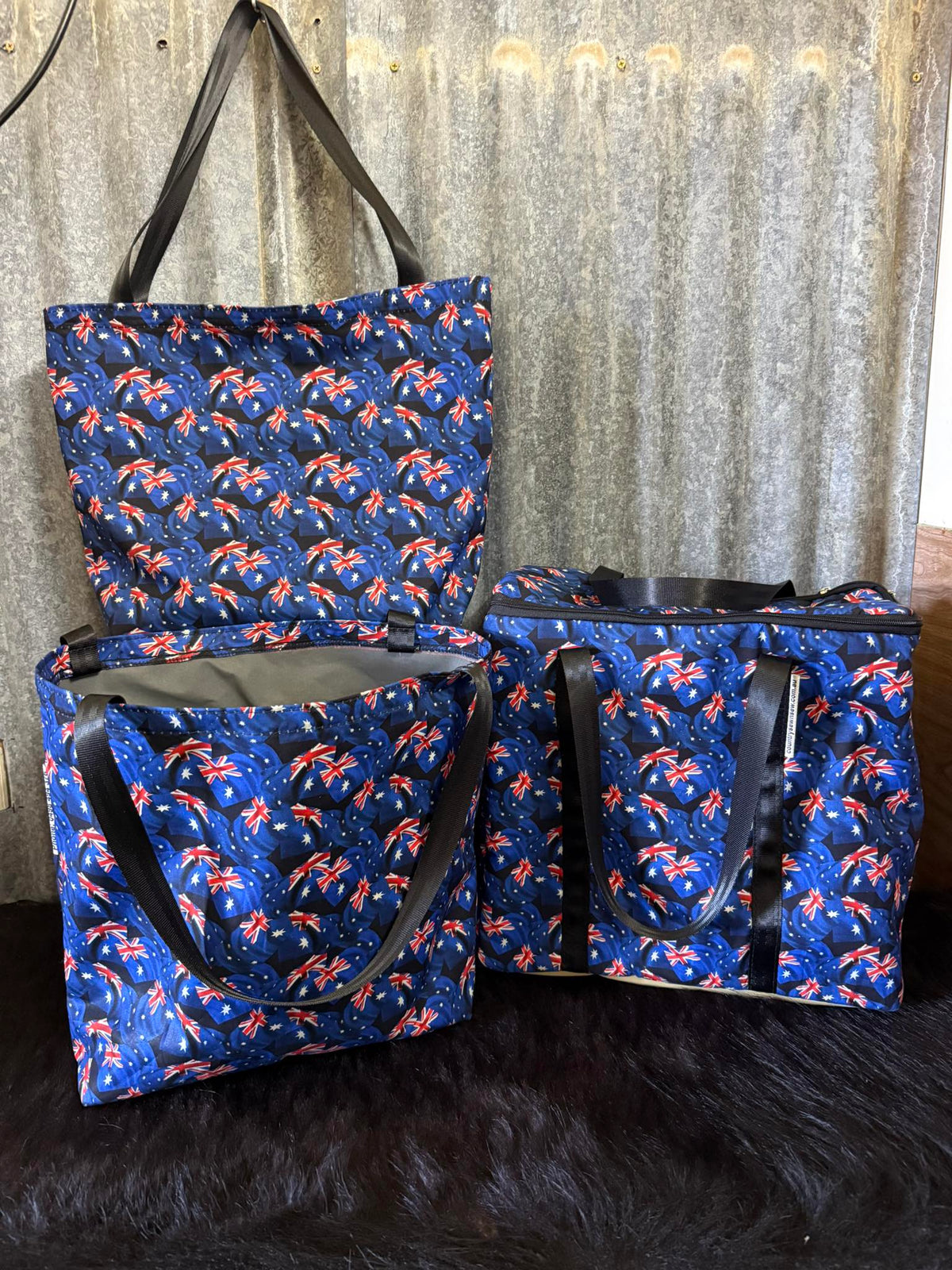 Ready made Shopping Bag Set (insulated cooler bag) - Aussie Flags
