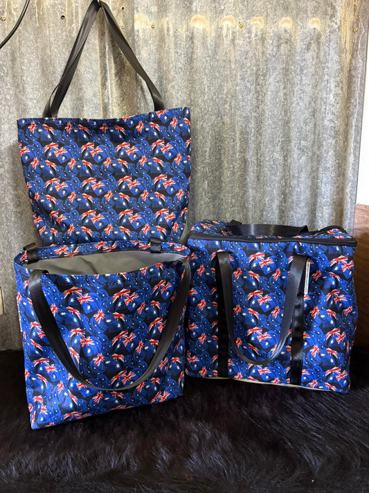 Ready made Shopping Bag Set (insulated cooler bag) - Aussie Flags