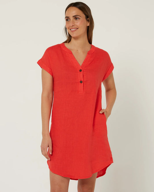 Pilbara Women's 'Alina' Linen Cap Sleeve Dress