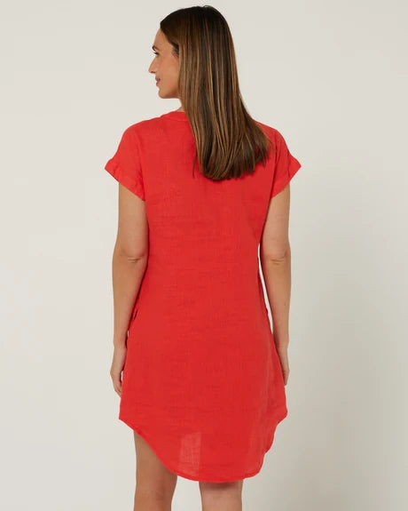 Pilbara Women's 'Alina' Linen Cap Sleeve Dress