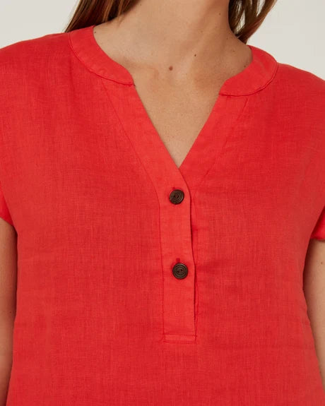 Pilbara Women's 'Alina' Linen Cap Sleeve Dress