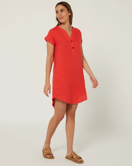 Pilbara Women's 'Alina' Linen Cap Sleeve Dress