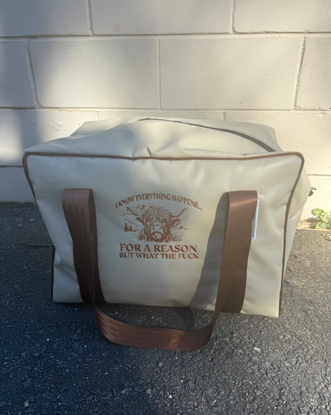 PVC MEDIUM overnight bag - Everything Happens For A Reason