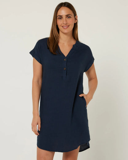 Pilbara Women's 'Alina' Linen Cap Sleeve Dress
