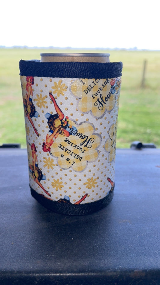 Vinyl Stubby Holder - I’m a delicate fucking flower