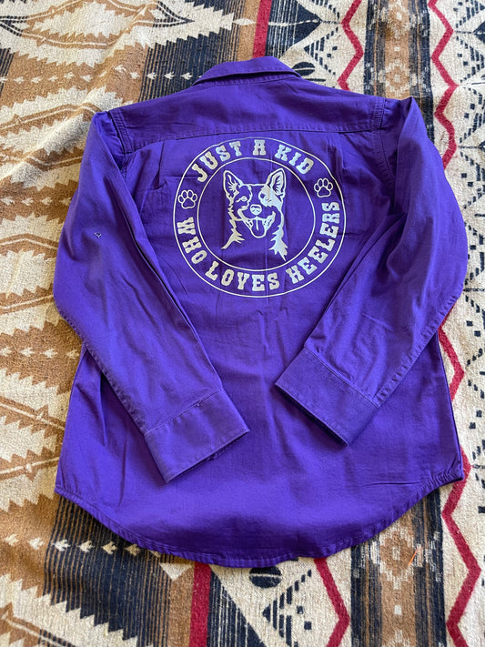 Kids Pilbara Shirt - Just a kid who loves blue heelers  - size 5-6