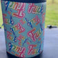 Vinyl Stubby Holder - Colourful Fuck