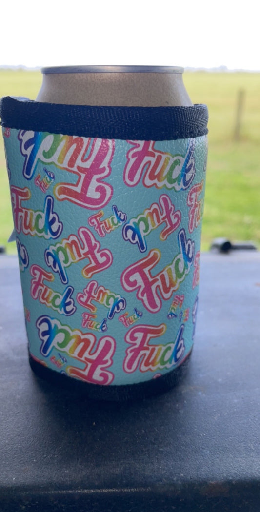 Vinyl Stubby Holder - Colourful Fuck