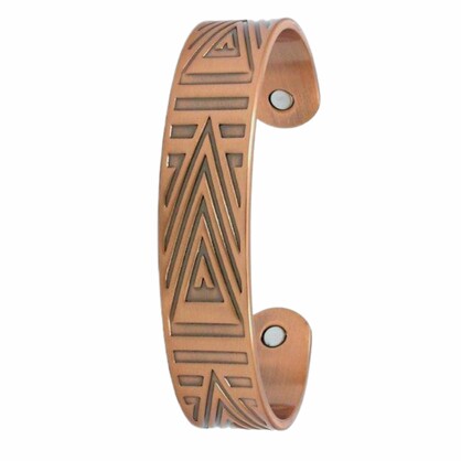 Copper Bangle - Magnetic - Aztec