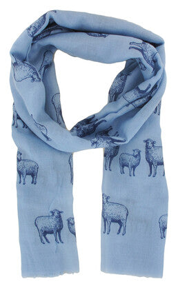 Scarf - Sheep Scarf - Blue