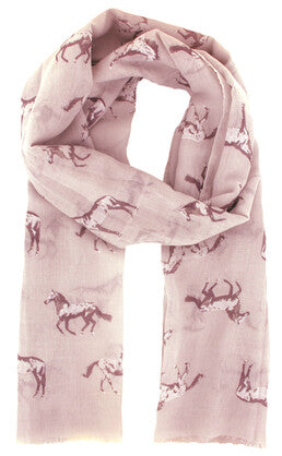 Scarf - Horse Scarf - Dusty Pink
