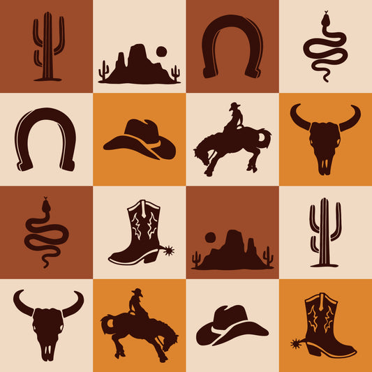 Pre Order Swag Blanket - orange squares cowboy