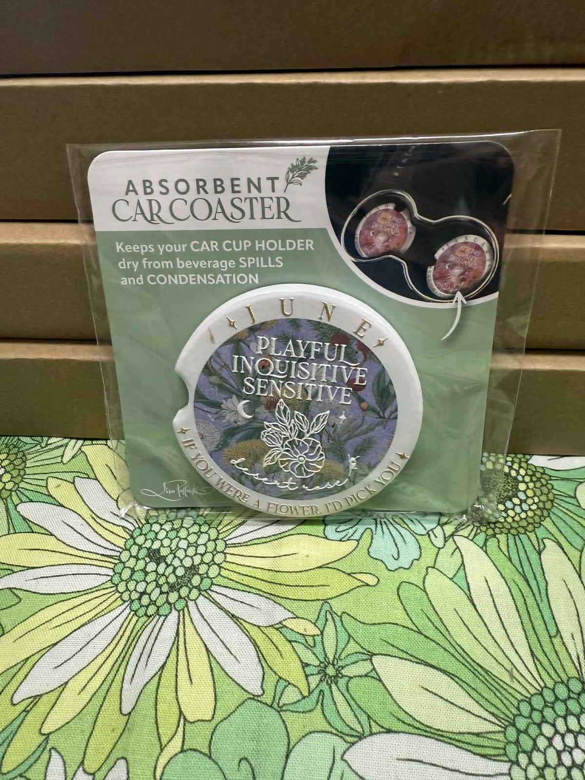 Lisa Pollock Car Coaster - June
