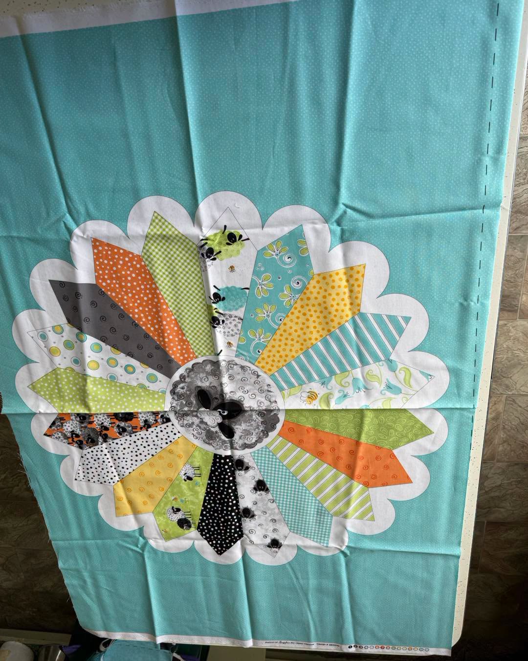 Fabric Panel - Blue Sheep Tie