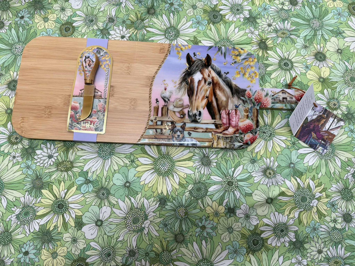 Lisa Pollock Bamboo Platter Board - Country Dusk