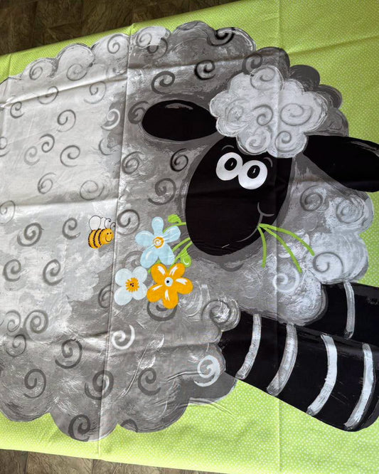 Fabric Panel - Green Sheep