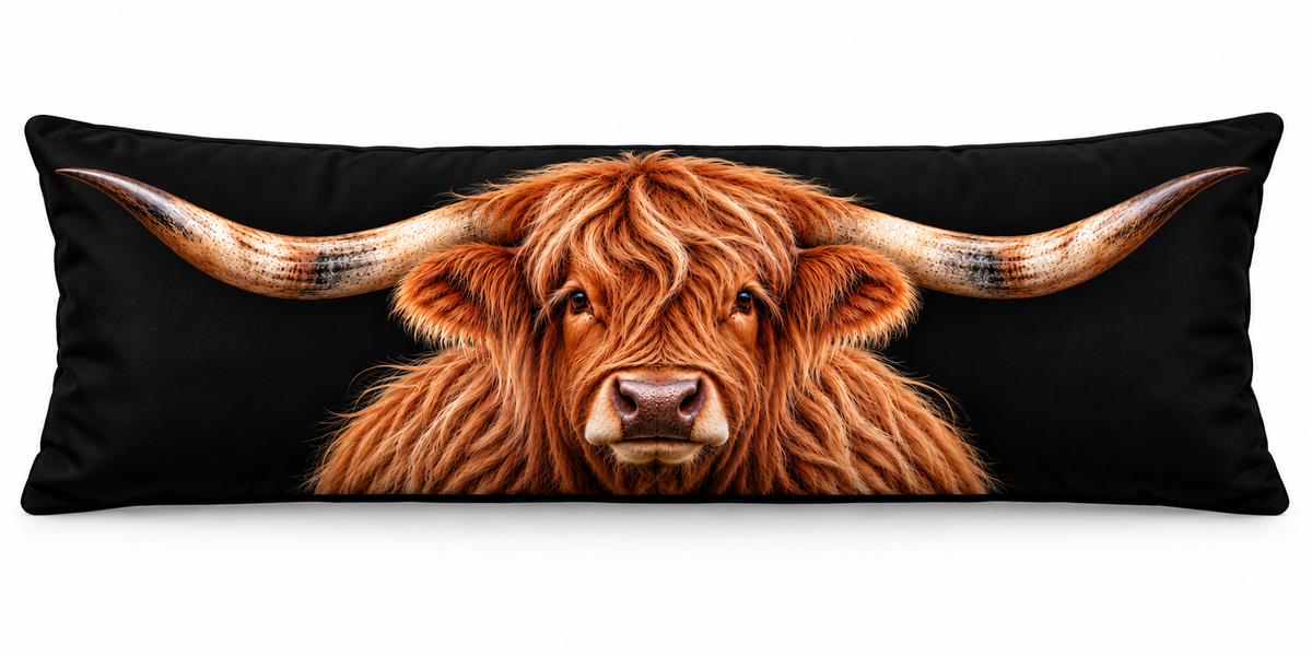Long Cushion - Highland cow
