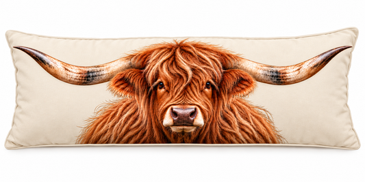 Long Cushion - Highland cow