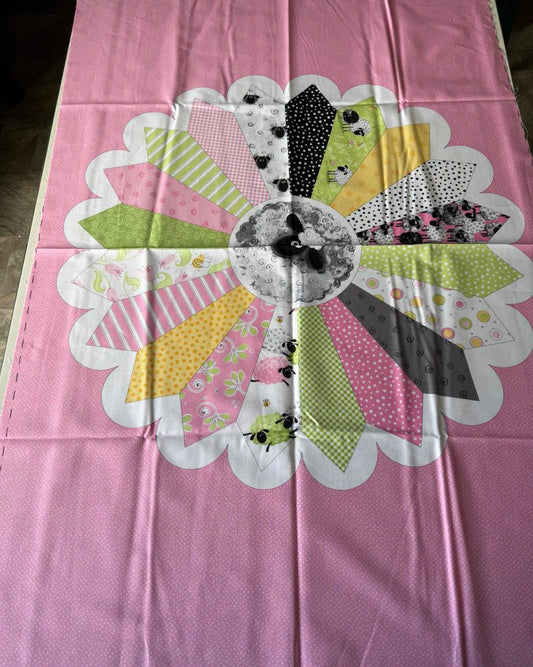 Fabric Panel - Pink Sheep Tie